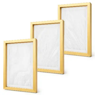 Set van ingelijste schilderijen met elegante lineaire marmerstructuur