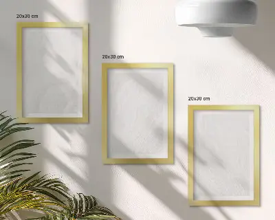 Set van ingelijste schilderijen met elegante lineaire marmerstructuur