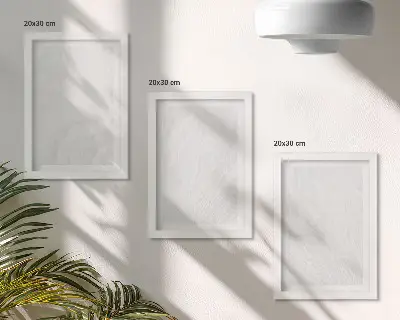 Set van ingelijste schilderijen met elegante lineaire marmerstructuur