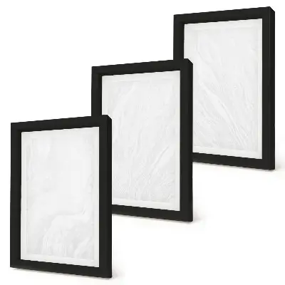 Set van ingelijste schilderijen met elegante lineaire marmerstructuur