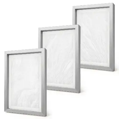 Set van ingelijste schilderijen met elegante lineaire marmerstructuur