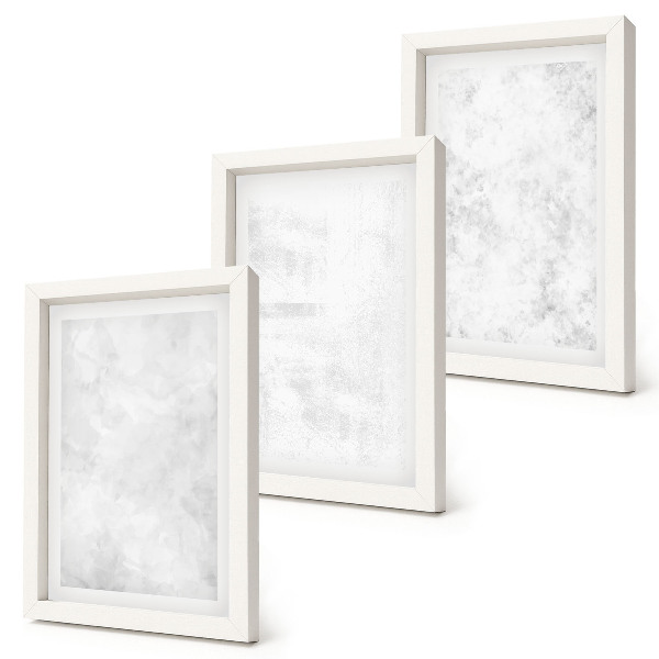 Set van ingelijste schilderijen Witte stippen op een minimalistische achtergrond op canvas