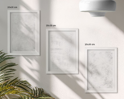 Set van ingelijste schilderijen Witte stippen op een minimalistische achtergrond op canvas