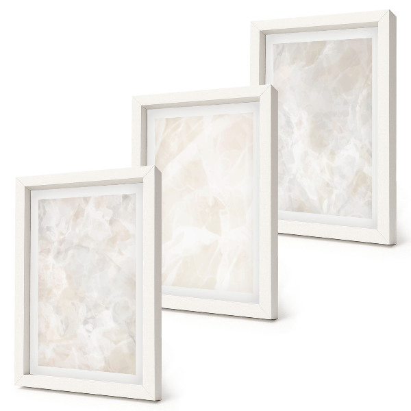 Gallery wall Pastelkleurige stenen structuren van wit marmer