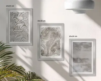 Set ingelijste schilderijen met abstracte industriële structuren