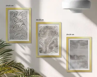 Set ingelijste schilderijen met abstracte industriële structuren