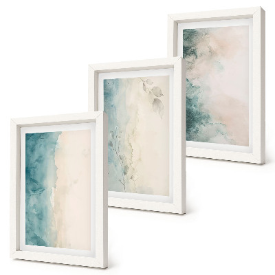Gallery wall Gemorste waterverf op canvas in minimalistische stijl