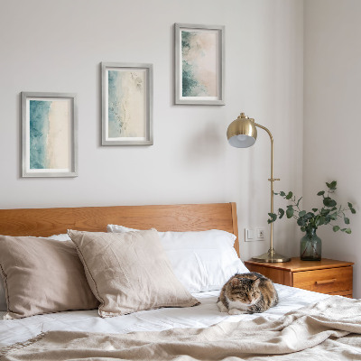 Gallery wall Gemorste waterverf op canvas in minimalistische stijl