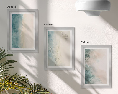 Gallery wall Gemorste waterverf op canvas in minimalistische stijl