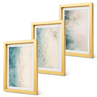 Gallery wall Gemorste waterverf op canvas in minimalistische stijl