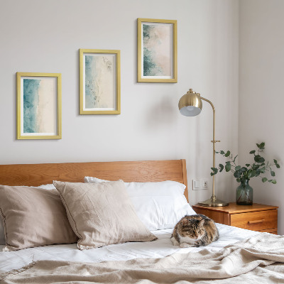 Gallery wall Gemorste waterverf op canvas in minimalistische stijl