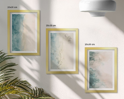 Gallery wall Gemorste waterverf op canvas in minimalistische stijl