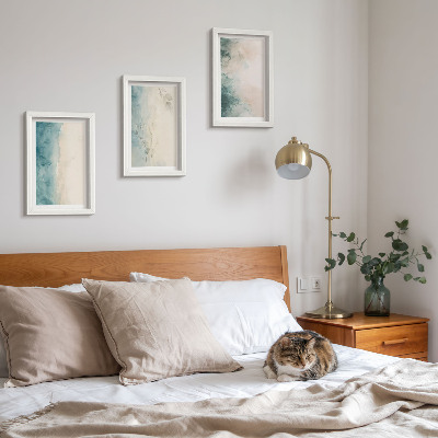 Gallery wall Gemorste waterverf op canvas in minimalistische stijl