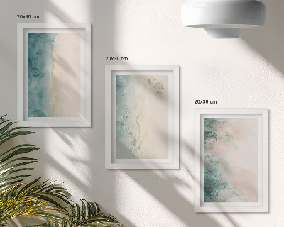 Gallery wall Gemorste waterverf op canvas in minimalistische stijl