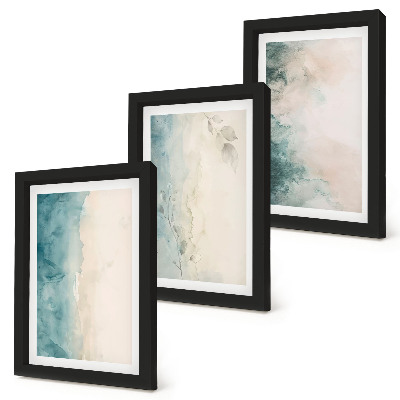Gallery wall Gemorste waterverf op canvas in minimalistische stijl