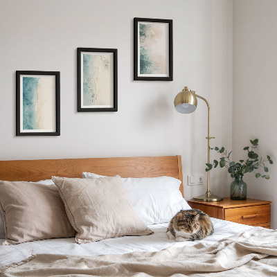 Gallery wall Gemorste waterverf op canvas in minimalistische stijl