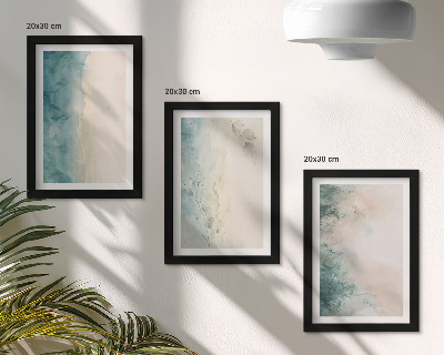 Gallery wall Gemorste waterverf op canvas in minimalistische stijl