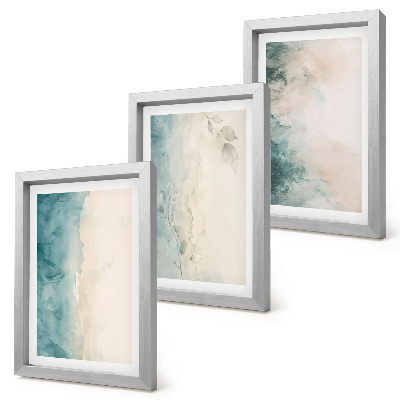 Gallery wall Gemorste waterverf op canvas in minimalistische stijl