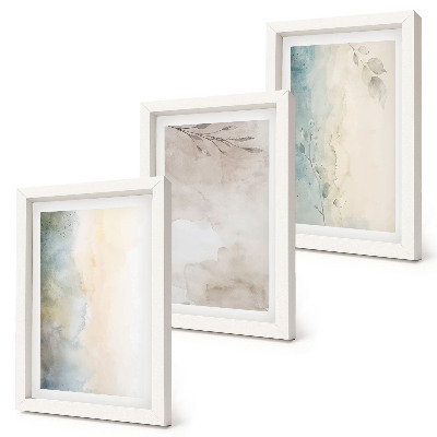 Set van ingelijste schilderijen Kwetsbare kartonnen doosjes met aquarelverf