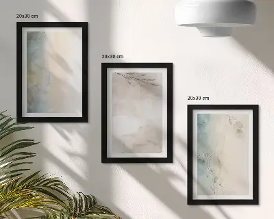 Set van ingelijste schilderijen met kwetsbare kartonnen doosjes met aquarelverf