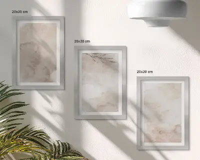 Gallery wall met textuur van gemorste aquarelverf in boho-stijl
