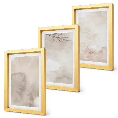 Gallery wall met textuur van gemorste aquarelverf in boho-stijl