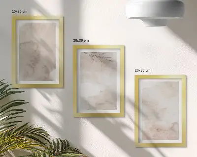 Gallery wall met textuur van gemorste aquarelverf in boho-stijl