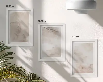 Gallery wall met textuur van gemorste aquarelverf in boho-stijl