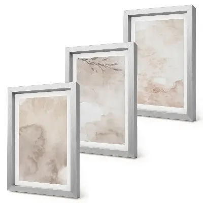 Gallery wall met textuur van gemorste aquarelverf in boho-stijl
