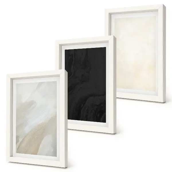 Gallery wall structuren in verschillende minimalistische tinten