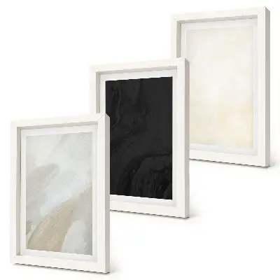 Gallery wall structuren in verschillende minimalistische tinten