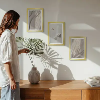 Gallery wall close-ups van structuren in moderne boho-stijl