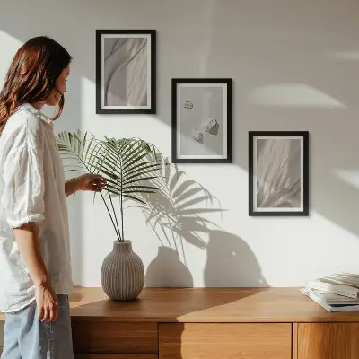 Gallery wall close-ups van structuren in moderne boho-stijl
