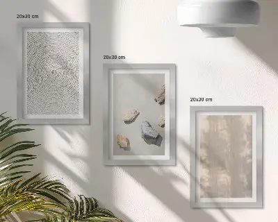 Set ingelijste schilderijen met boho-texturen en natuurlijke structuren