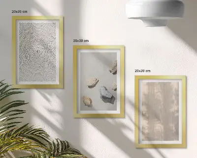 Set ingelijste schilderijen met boho-texturen en natuurlijke structuren