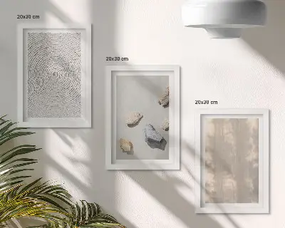Set ingelijste schilderijen met boho-texturen en natuurlijke structuren