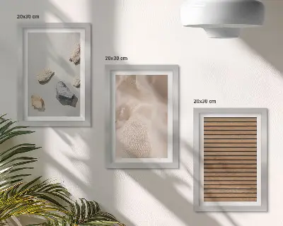 Gallery wall met stenen, hout en stoffen texturen