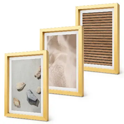 Gallery wall met stenen, hout en stoffen texturen