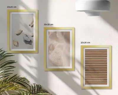 Gallery wall met stenen, hout en stoffen texturen