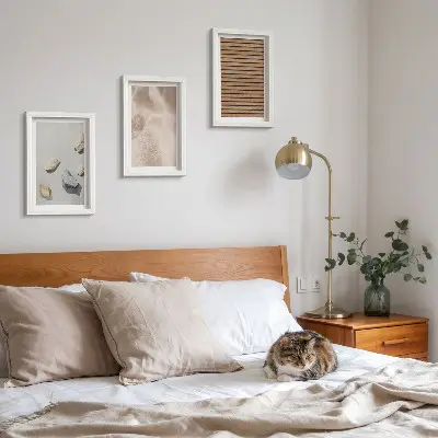 Gallery wall met stenen, hout en stoffen texturen