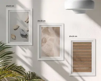Gallery wall met stenen, hout en stoffen texturen
