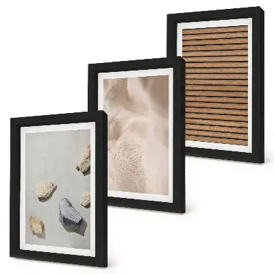 Gallery wall met stenen, hout en stoffen texturen