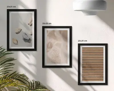 Gallery wall met stenen, hout en stoffen texturen