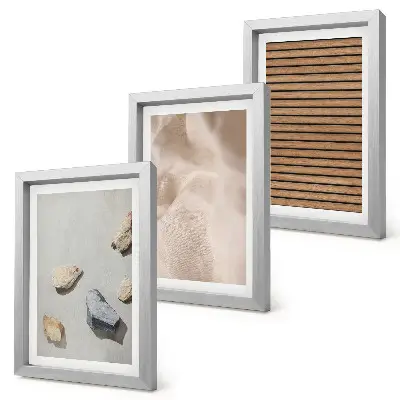 Gallery wall met stenen, hout en stoffen texturen