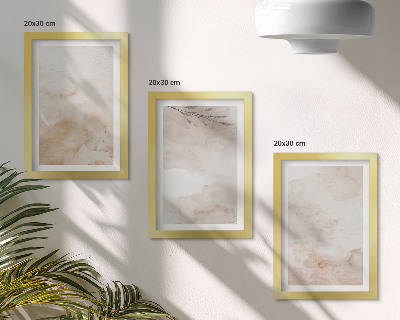 Gallery wall Aquarelvlekken en bladeren in pastelkleuren.