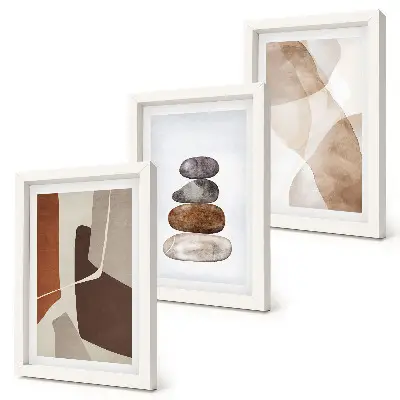 Set van ingelijste abstracte schilderijen moderne decoraties