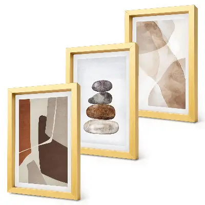 Set van ingelijste abstracte schilderijen moderne decoraties