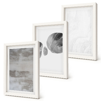 Set van ingelijste schilderijen Abstracte vormen en structuren in moderne stijl