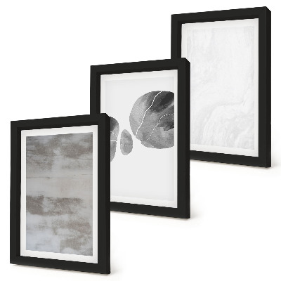 Set van ingelijste schilderijen Abstracte vormen en structuren in moderne stijl