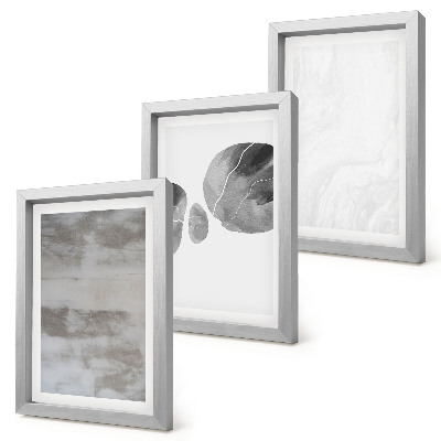 Set van ingelijste schilderijen Abstracte vormen en structuren in moderne stijl